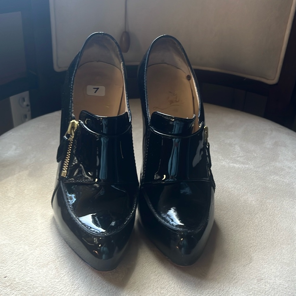Christian Louboutin patent leather booties